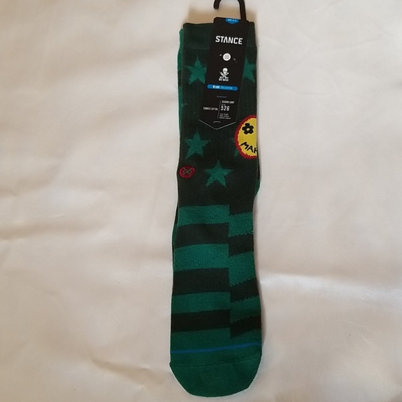 NWT Stance "Outlook" Green Crew Socks - Picture 2 of 8